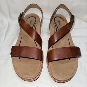 Aetrex Tamara Walnut Orthopedic Sandals Arch Support Like NEW Sz 10